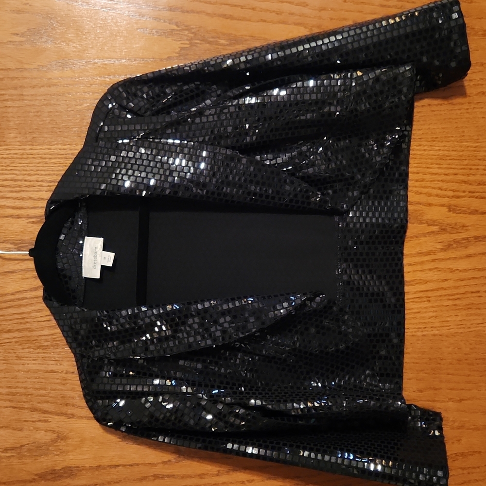 Black Cropped Sparkle Jacket Size M NWOT